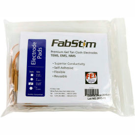 Fabrication Enterprises Inc 13-1293-1 FabStim® Self-Adhesive TENS Electrodes, Rectangle 2" x 3.5" (5.1 cm x 9 cm), 4/Pack image.