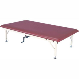 Fabrication Enterprises Inc 15-1558 Manual Bariatric Hi-Low Steel Mat Platform Table, 900 lb Capacity, 84"L x 48"W x 20" - 30"H image.