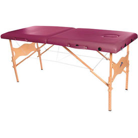 Fabrication Enterprises Inc 15-3731BUR Economy Massage Table, Burgundy Upholstery, 73"L x 28"W x 23"- 33"H image.