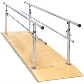 Fabrication Enterprises Inc 15-4030 Wood Platform Mounted Parallel Bars, Height Adjustable, 10 L image.