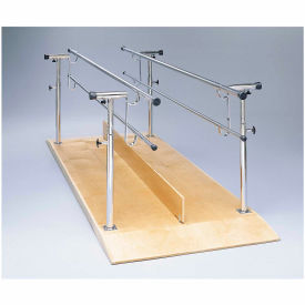 Fabrication Enterprises Inc 15-4050 Wood Platform Mounted Parallel Bars, Height and Width Adjustable, 10 L image.