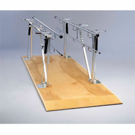Fabrication Enterprises Inc 15-4080 Deluxe Wood Platform Mounted Parallel Bars, Height/Width Adjustable, 7 L image.