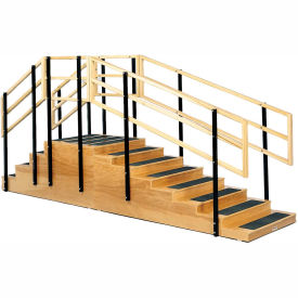 Fabrication Enterprises Inc 15-4201 Two-Sided Convertible Training Stairs with Platform, 30" x 30" Platform image.