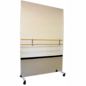 Fabrication Enterprises Inc 19-1014 Ultra-Safe™ Glassless Mirror with Mobile Caster Base, Vertical, 24"W x 72"H image.