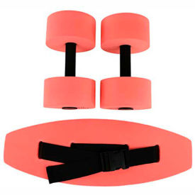 Fabrication Enterprises Inc 20-4210R CanDo® Standard Aquatic Exercise Kit (Jogger Belt, Hand Bars), Small, Red image.