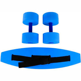 Fabrication Enterprises Inc 20-4211B CanDo® Standard Aquatic Exercise Kit (Jogger Belt, Hand Bars), Medium, Blue image.