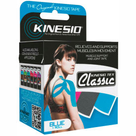 Fabrication Enterprises Inc 24-4891-6 Kinesio® Tex Classic Kinesiology Tape, 2" x 4.4 yds, Blue, 6 Rolls image.