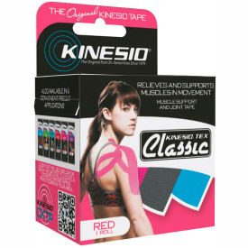 Fabrication Enterprises Inc 24-4892-6 Kinesio® Tex Classic Kinesiology Tape, 2" x 4.4 yds, Red, 6 Rolls image.