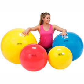Fabrication Enterprises Inc 30-1700 PhysioGymnic™ Molded Vinyl Inflatable Exercise Ball, 45 cm (18"), Yellow image.