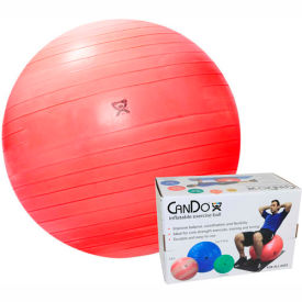 Fabrication Enterprises Inc 30-1854 CanDo® Deluxe ABS Inflatable Exercise Ball, Extra Thick, Red, 75 cm (30") image.