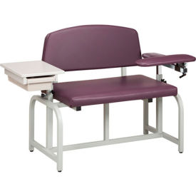 Clinton Industries, Inc 66002B Clinton™ 66002B Lab X Series Bariatric Blood Drawing Chair with Padded Flip Arm and Drawer image.