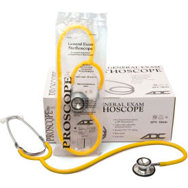 American Diagnostic Corp 670YH ADC® Proscope SPU™ 670 SPU Dual Head Stethoscope, 32.25" Length, Yellow image.