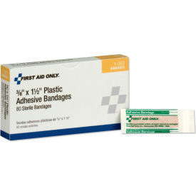 First Aid Only™ SmartCompliance™ Plastic Bandage 3/8" x 1-1/2" 80/Box