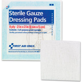 First Aid Only™ SmartCompliance™ Gauze Pad Sterile 8-Ply 2" x 2" 5 Dual-Pads/Pack