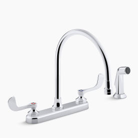 Kohler® Triton® Bowe® Gooseneck Kitchen Faucet 2 Lever with Sidespray 1.5 GPM