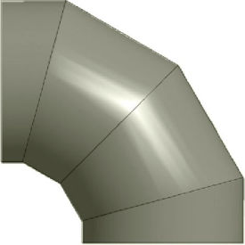Fabricair Inc. 450112210000 Zip-A-Duct™ 12" Diameter 90 ° Gray Left Hand Elbow image.