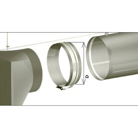Fabricair Inc. 450116010000 Zip-A-Duct™ 16"  Gray Inlet Section image.