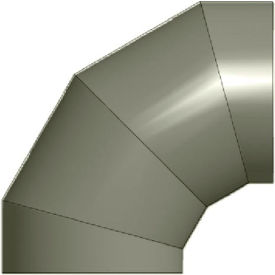 Fabricair Inc. 450116220000 Zip-A-Duct™ 16" Diameter 90 ° Gray Right Hand Elbow image.