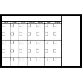 Visual Workplace Acrylic Dry Erase Board Calendar 1/8" Thick 36"W x 24"H 