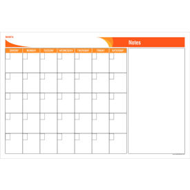 Visual Workplace Acrylic Dry Erase Board Calendar-Notes 1/8" Thick 36"W x 24"H 