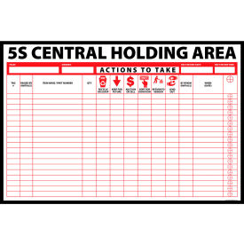 Visual Workplace Acrylic Dry Erase Board 5S Central Holding Area 1/8" Thick 36"W x 24"H 