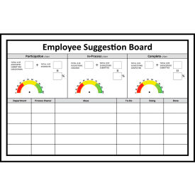 Visual Workplace Acrylic Dry Erase Board Employee Suggestion 1/8" Thick 72"W x 48"H 