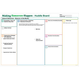 Visual Workplace Acrylic Dry Erase Board Huddle 1/8" Thick 72"W x 48"H 
