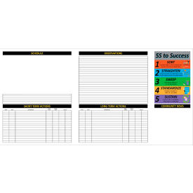 Visual Workplace Acrylic Dry Erase Board 5S To Success 1/8" Thick 72"W x 48"H 