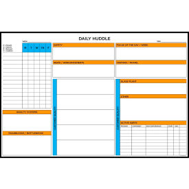 Visual Workplace Acrylic Dry Erase Board Daily Huddle 1/8" Thick 72"W x 48"H 