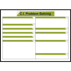 Visual Workplace Magnetic Dry Erase Overlay Continuous Improvement Problem Solving Board36"W x 24"H 