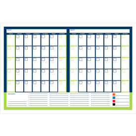 Visual Workplace Non-Magnetic Dry Erase Overlay Planner Calendar 36"W x 24"H 
