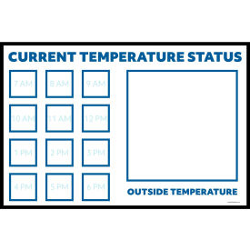 Visual Workplace Non-Magnetic Dry Erase Overlay Current Temperature Status 36"W x 24"H 