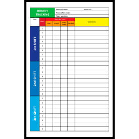 Visual Workplace Non-Magnetic Dry Erase Overlay Press Shift Log Board 24"W x 36"H 