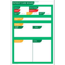 Visual Workplace Non-Magnetic Dry Erase Overlay Patient Care Board 24"W x 36"H Green 