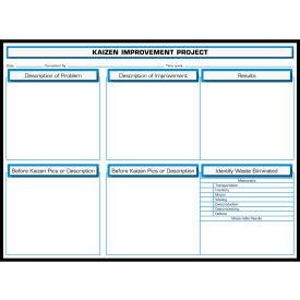 Visual Workplace Non-Magnetic Dry Erase Overlay Kaizen Improvement Project 48"W x 36"H 