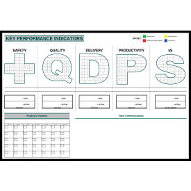 Visual Workplace Non-Magnetic Dry Erase Overlay KPI Calendar 48"W x 36"H 