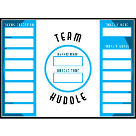 Visual Workplace Non-Magnetic Dry Erase Overlay Team Huddle Department Time 48"W x 36"H 