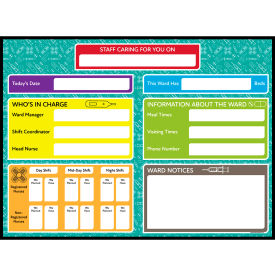 Visual Workplace Non-Magnetic Dry Erase Overlay Ward Info - Staff Caring For You On 48"W x 36"H 