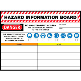 Visual Workplace Non-Magnetic Dry Erase Overlay Hazard Information Board 48"W x 36"H view 2