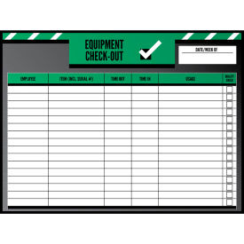 Visual Workplace Non-Magnetic Dry Erase Overlay Equipment Check-Out 48"W x 36"H 