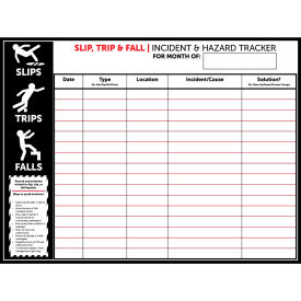 Visual Workplace Non-Magnetic Dry Erase Overlay Incident & Hazard Tracker 48"W x 36"H 