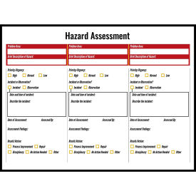Visual Workplace Non-Magnetic Dry Erase Overlay Hazard Assessment 48"W x 36"H 