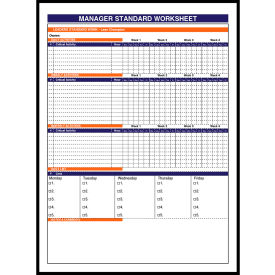 Visual Workplace Non-Magnetic Dry Erase Overlay Manager Worksheet Board 36"W x 48"H 