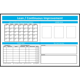 Non-Magnetic Dry Erase Overlay Lean/Continuous Improvement Board 72"W x 48"H view 2