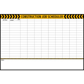 Visual Workplace Non-Magnetic Dry Erase Overlay Construction Job Scheduler 72"W x 48"H 