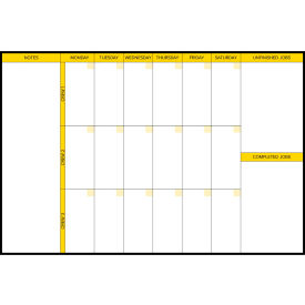 Visual Workplace Non-Magnetic Dry Erase Overlay Production Calendar with Notes 72"W x 48"H 