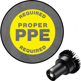 Visual Workplace® Virtual LED Projector Safety Sign EX Proper PPE Required 25W Yellow 