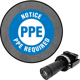 Visual Workplace® Virtual LED Projector Safety Sign Max (W) Notice PPE Required 100W 