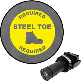 Visual Workplace® Virtual LED Projector Safety Sign Max (W) Required Steel Toe 100W Yellow 