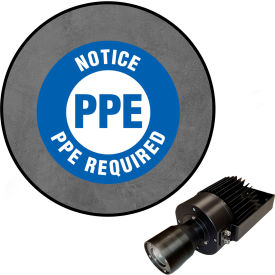 Visual Workplace® Virtual LED Projector Safety Sign (S) Notice PPE Required 50W 